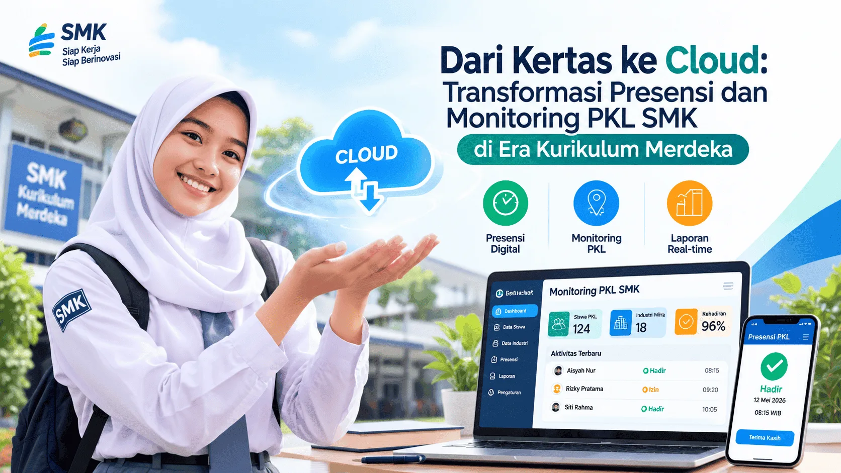 Transformasi presensi dan monitoring PKL siswa SMK dari pencatatan kertas ke sistem berbasis cloud